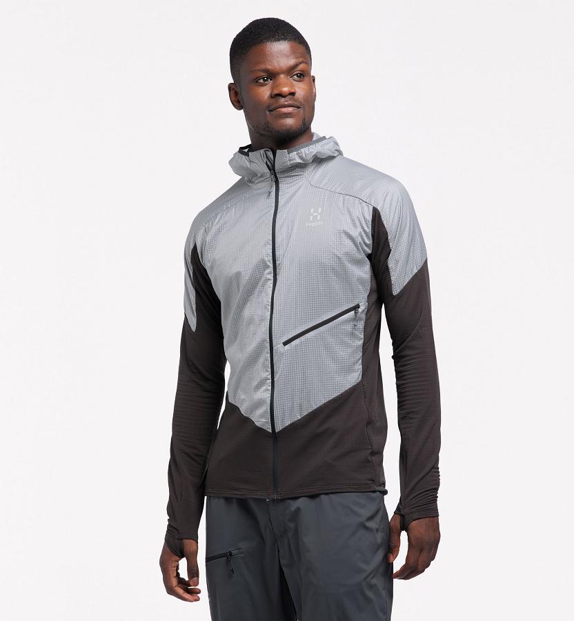 Haglöfs Mens L.I.M Hybrid Fleece Black Grey New Zealand 76059SBXN